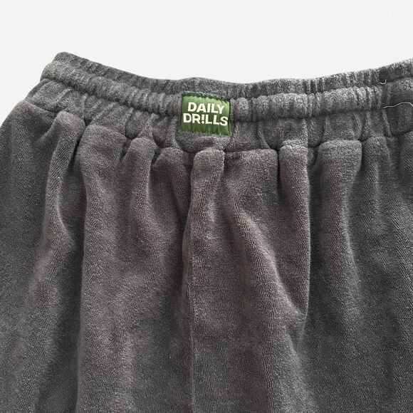 Daily Drills Grey Charcoal Terry Sweat Shorts | Drawstring Waist | Size M/L - Picture 2 of 5